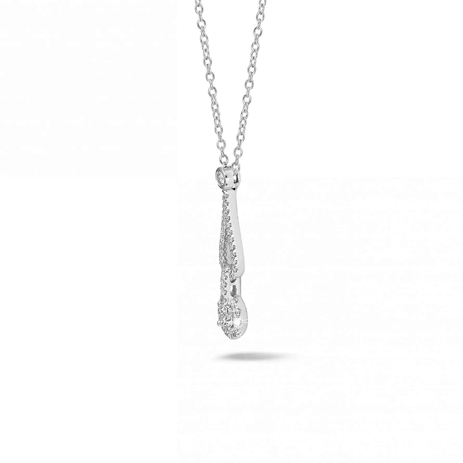 0.45 quilates gargantilla diamante en oro blanco 