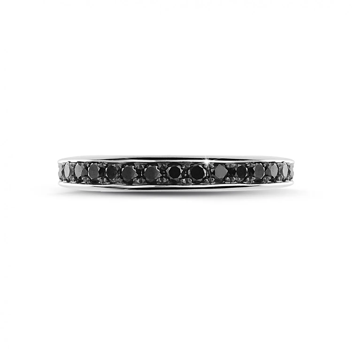 0.68 quilates alianza (banda completa) en oro blanco con diamantes negros 