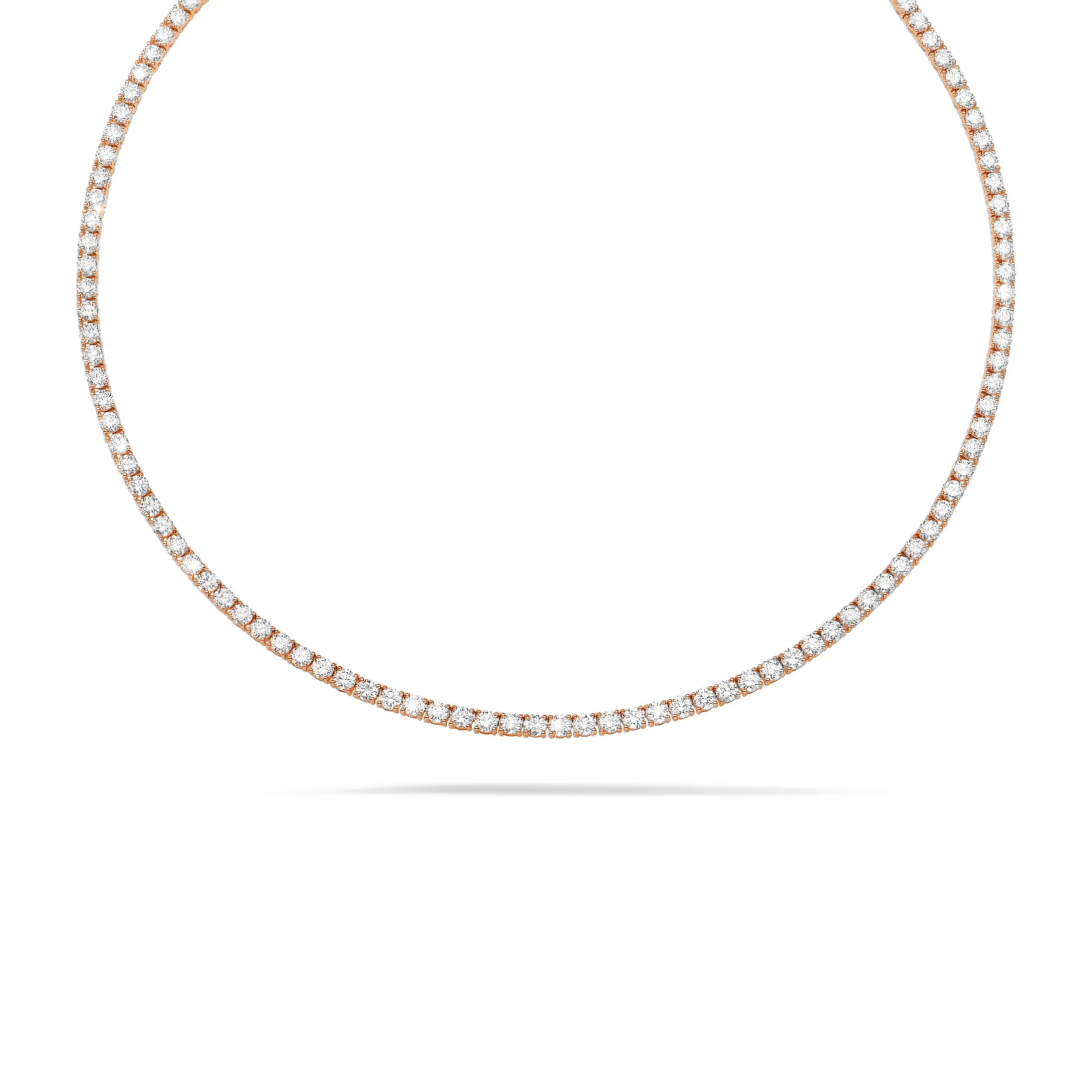 14.60 quilates gargantilla rivièra de diamantes en oro rojo 