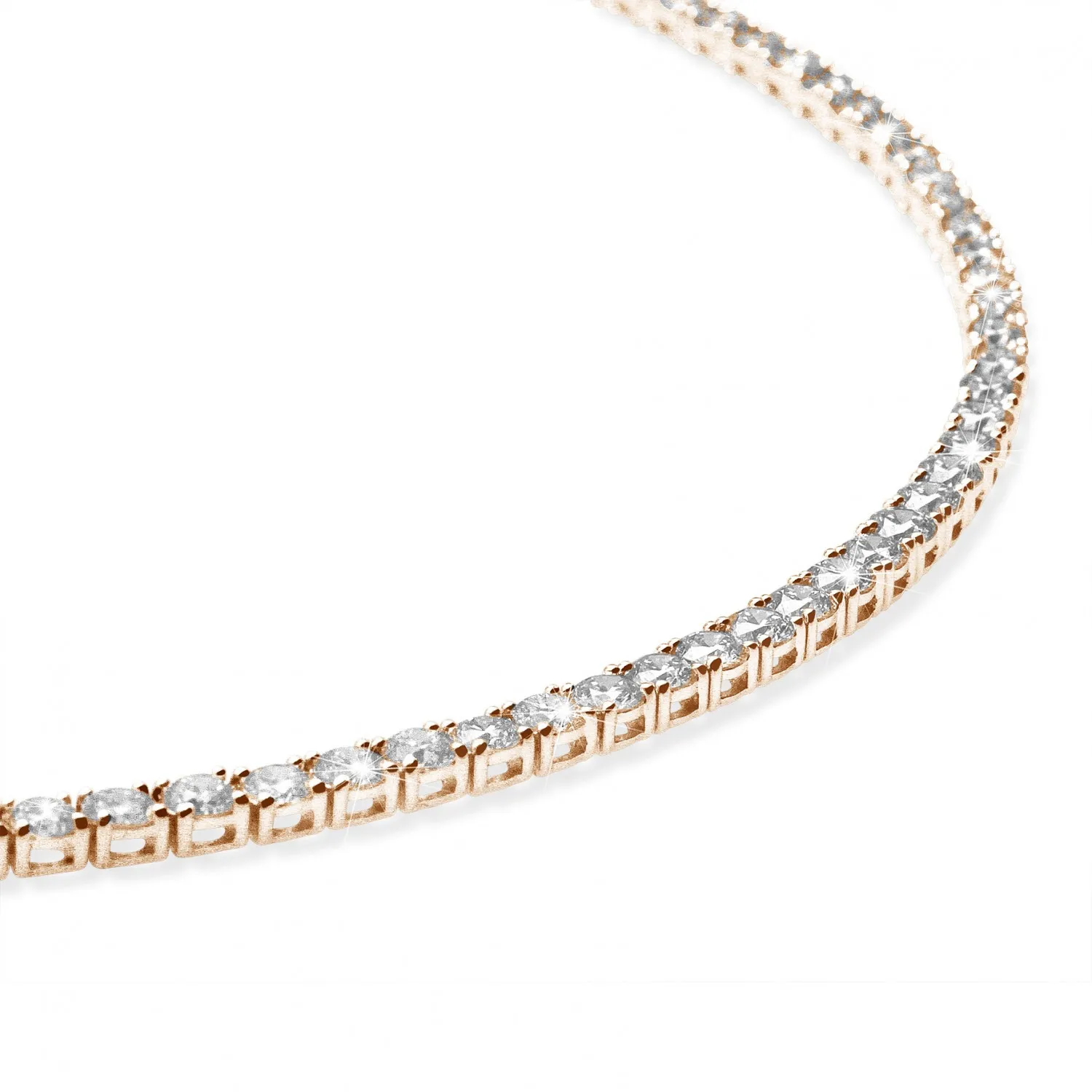 14.60 quilates gargantilla rivièra de diamantes en oro rojo 