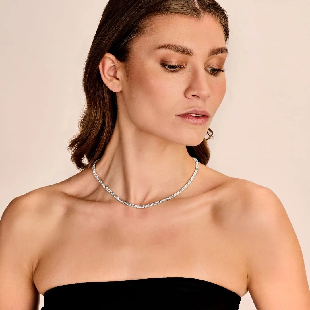 14.60 quilates gargantilla rivièra de diamantes en oro rojo 