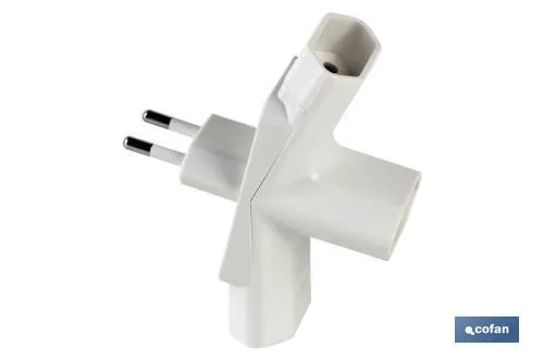 ADAPTADOR MULTIVíA TRIPLE | TIPO ESPIGA | 3 VíAS | 10 A  250 V