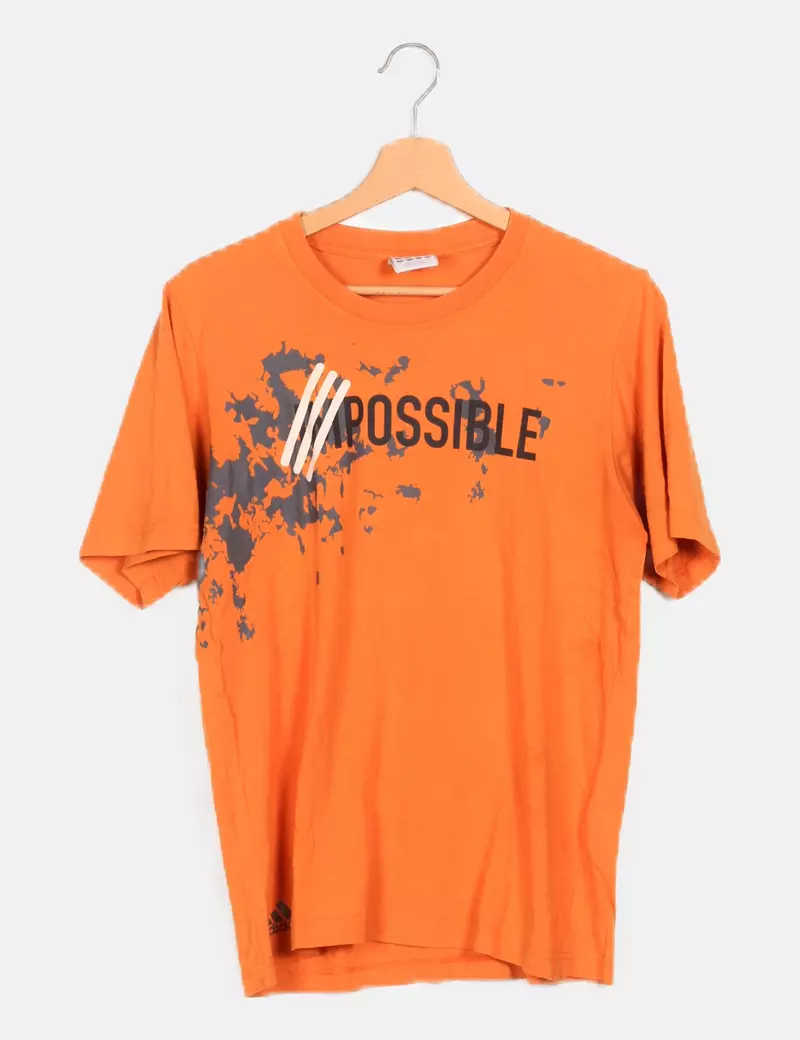 Adidas Camiseta naranja estampada