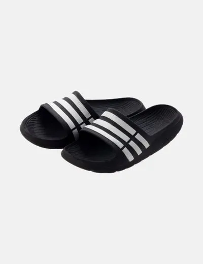 Adidas Chancla negra rayas
