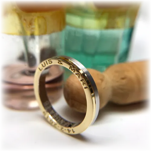 Alianza Oro Amarillo y Blanco Personalizada
