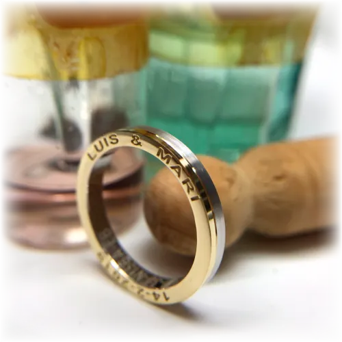 Alianza Oro Amarillo y Blanco Personalizada