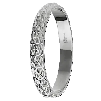 Alianza Oro Blanco Facetada 3 mm.