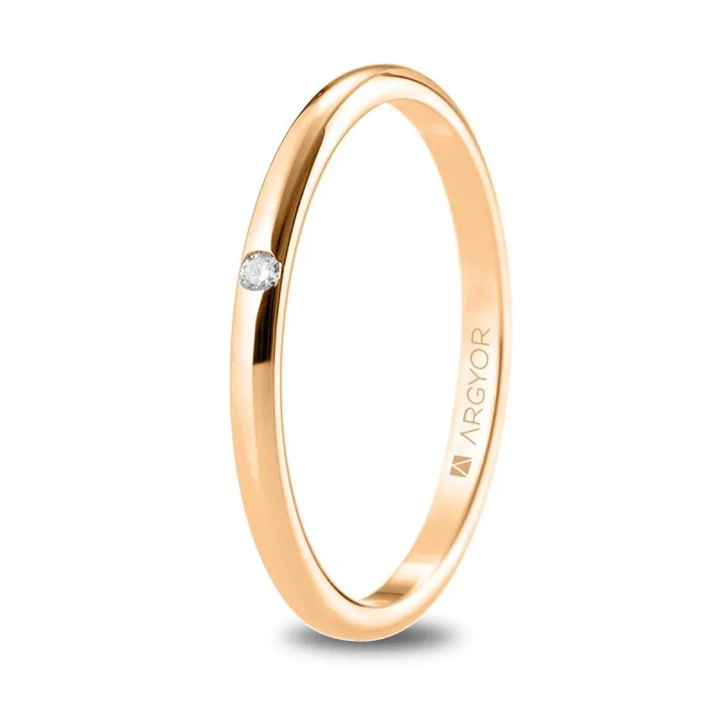Alianza "Argyor" Diamante/Pulida Oro 18k 1.8mm (5R18529D)