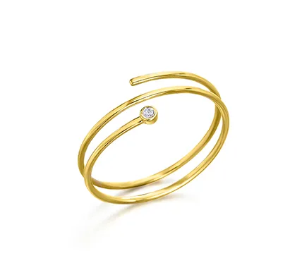 Anillo Espiral Oro Amarillo y Diamantes GA117OA