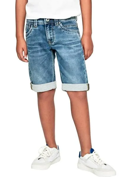 bermuda pepe jeans tracker azul para niño