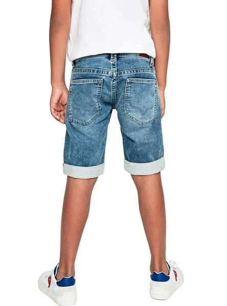 bermuda pepe jeans tracker azul para niño