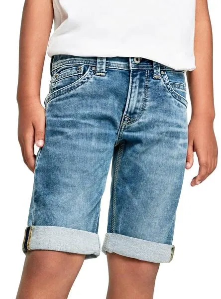 bermuda pepe jeans tracker azul para niño