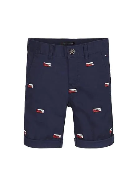 bermudas tommy hilfiger allover azul para niño
