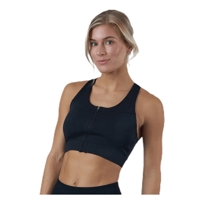 Blacc Zip Sports Bra Black