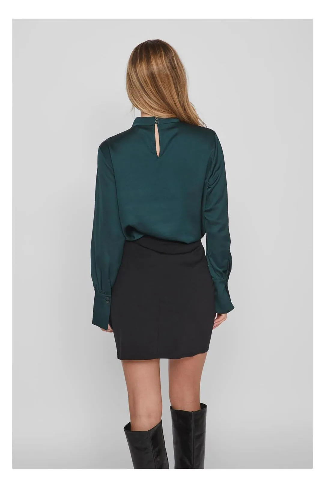BLUSA CUELLO ALTO VIELLETTE HI VERDE DUCK