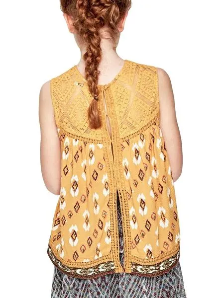 blusa pepe jeans angy amarillo para niña