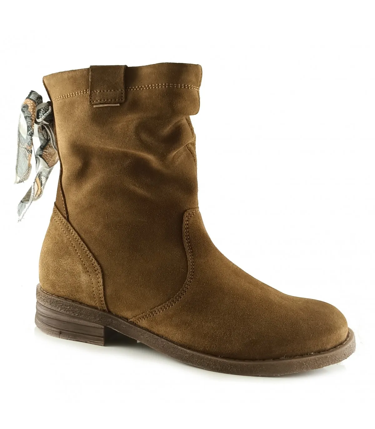 Botas para mujer en serraje camel
