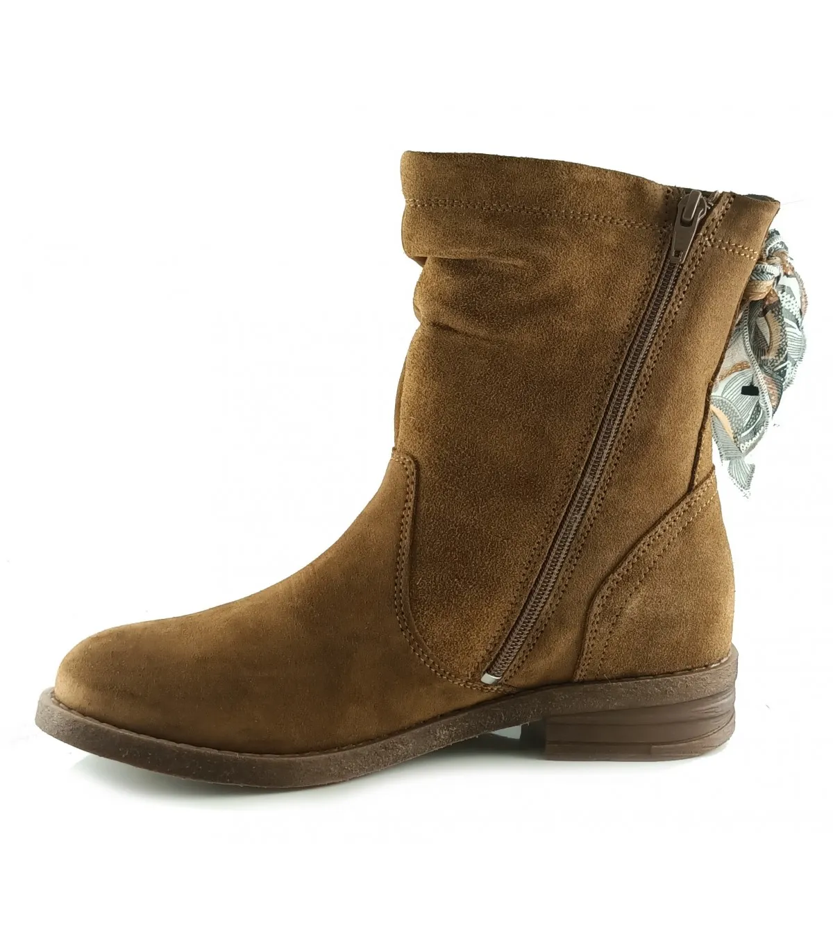 Botas para mujer en serraje camel