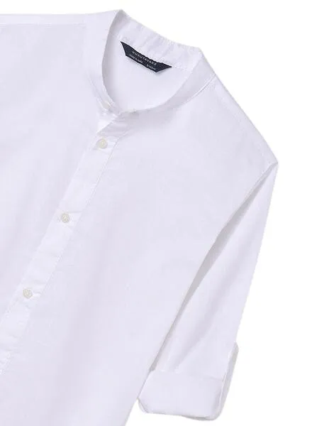 Camisa Mayoral Mao Manga Larga Blanco Para Niño