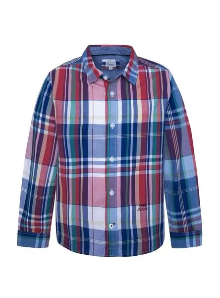 camisa pepe jeans nigel azul para niño