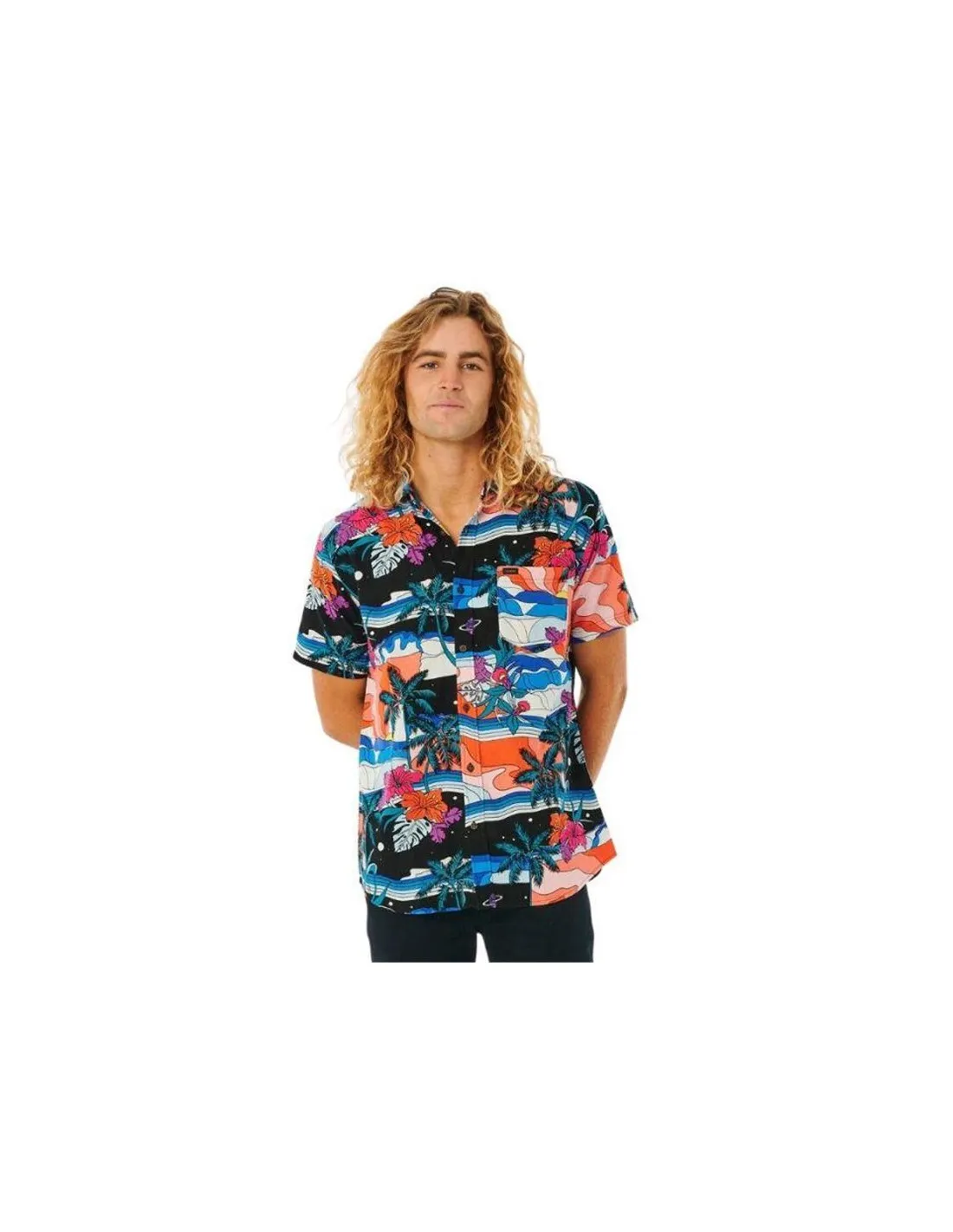 Camisa Rip Curl Party Pack Negro Hombre Azul