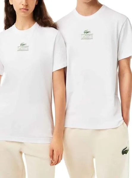 Camiseta Lacoste Efecto 3D Blanco Hombre