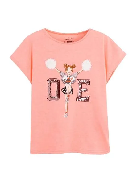 camiseta mayoral cheer rosa para niña