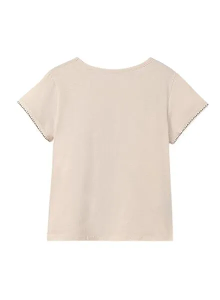 Camiseta Mayoral Gráfica Beige Para Niña
