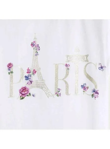 camiseta mayoral paris blanco para niña