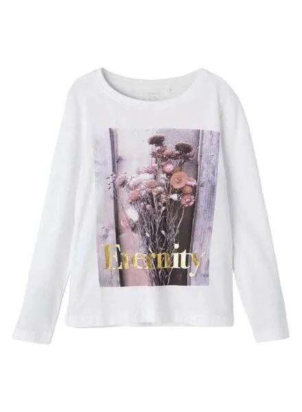 Camiseta Name It Fozem Blanco Para Niña