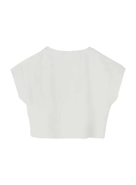 Camiseta Name It Vilma Crop Aloha Blanca para Niña