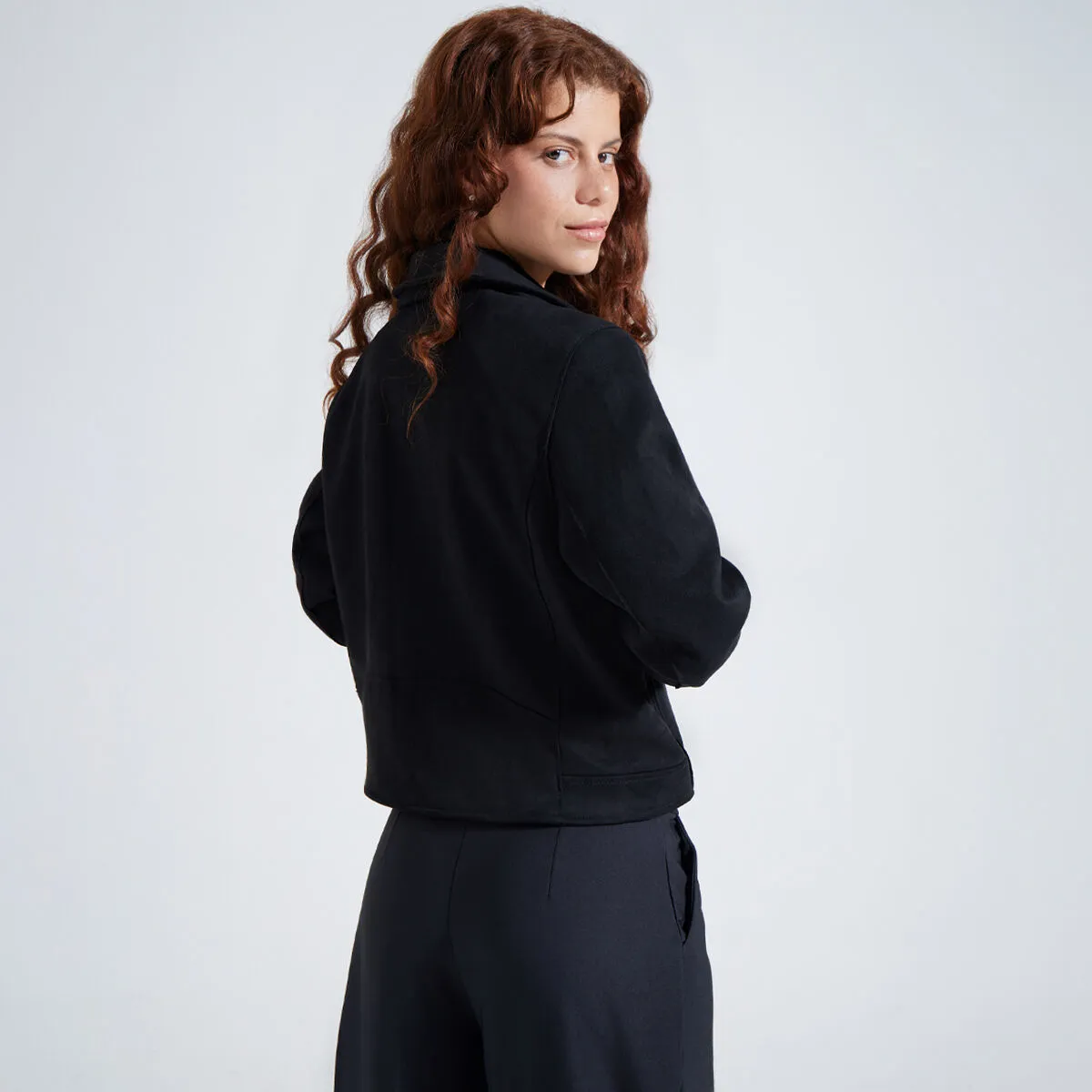 Chaqueta Tipo Biker en Suede