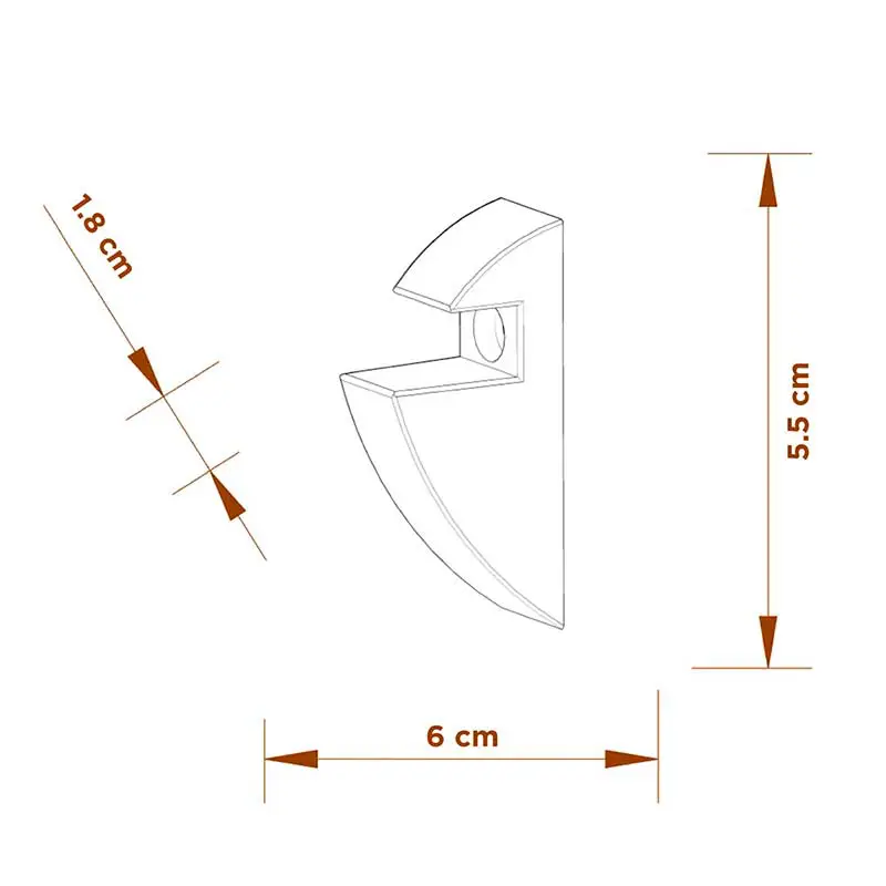 Clips Para Repisa Cristal 6 mm Attika 40001609 Blanco