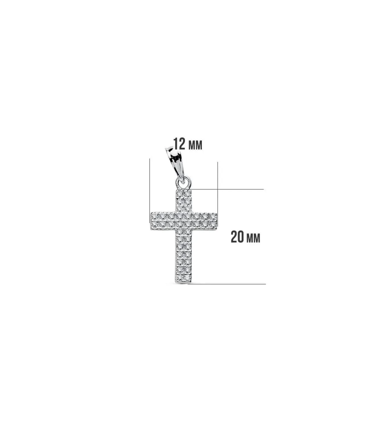 Colgante cruz 18 Ktes 20 mm.