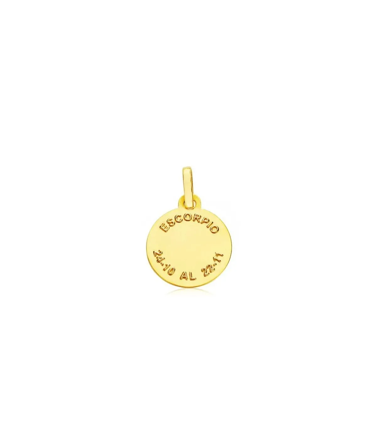 Colgante Horóscopo Escorpio tallado 18 Ktes 13mm