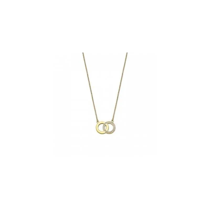 COLLAR LOTUS STYLE CON AROS ENTRELAZADOS DORADO LS19131/3