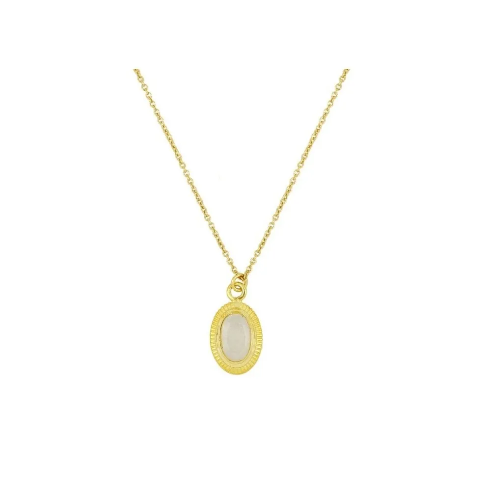 Collar Volga Piedra Luna Oro