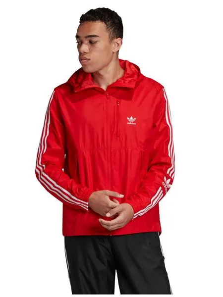 cortavientos adidas rojo hombre