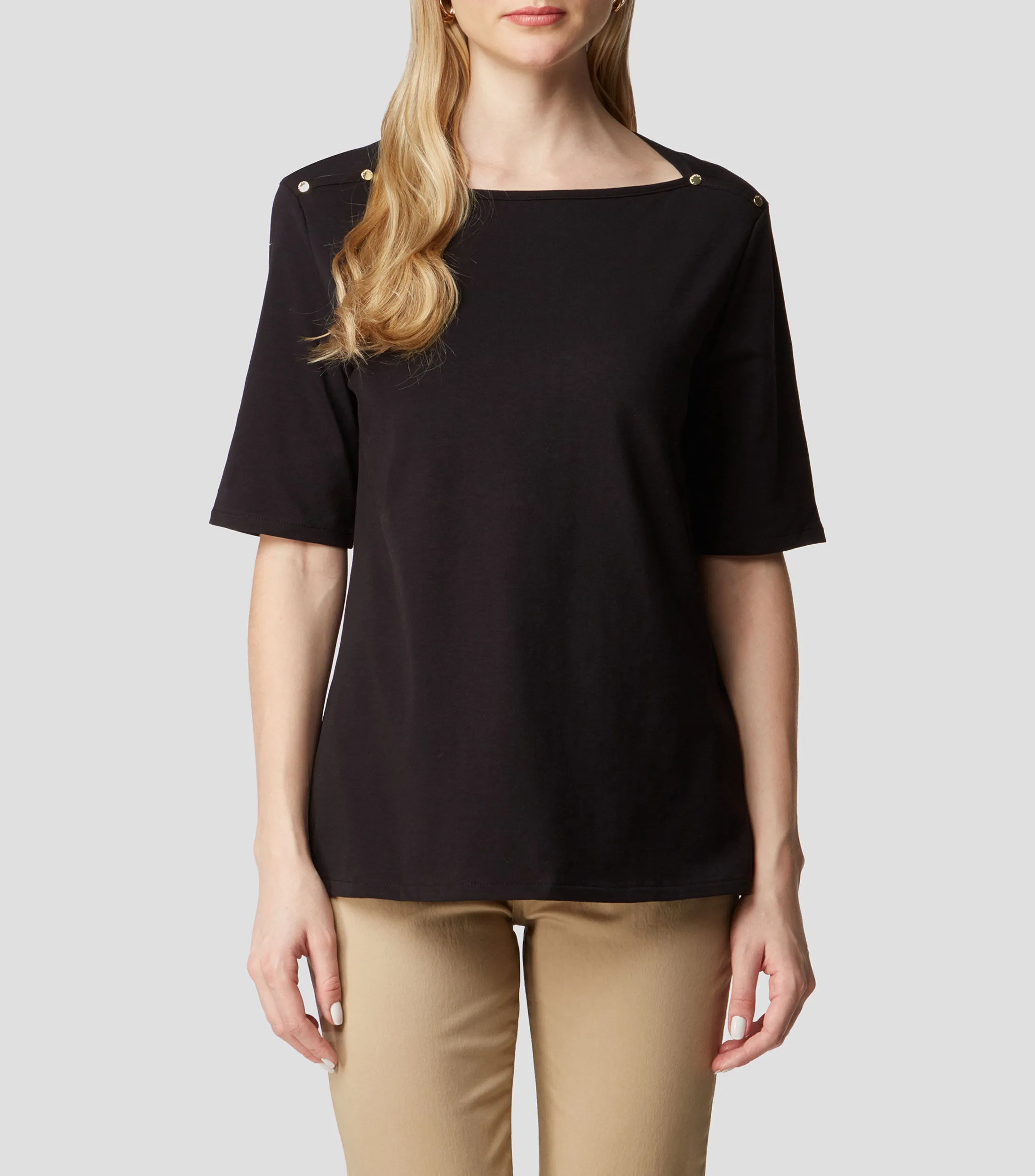 Cortefiel Playera Cuello Redondo Manga Corta Mujer