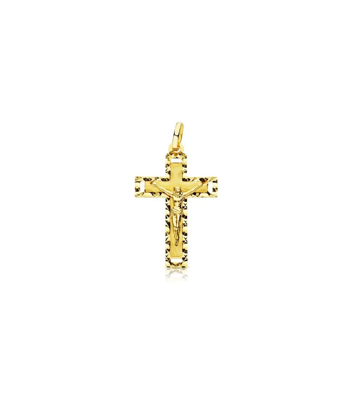 Cruz Cristo tallada 18 Ktes