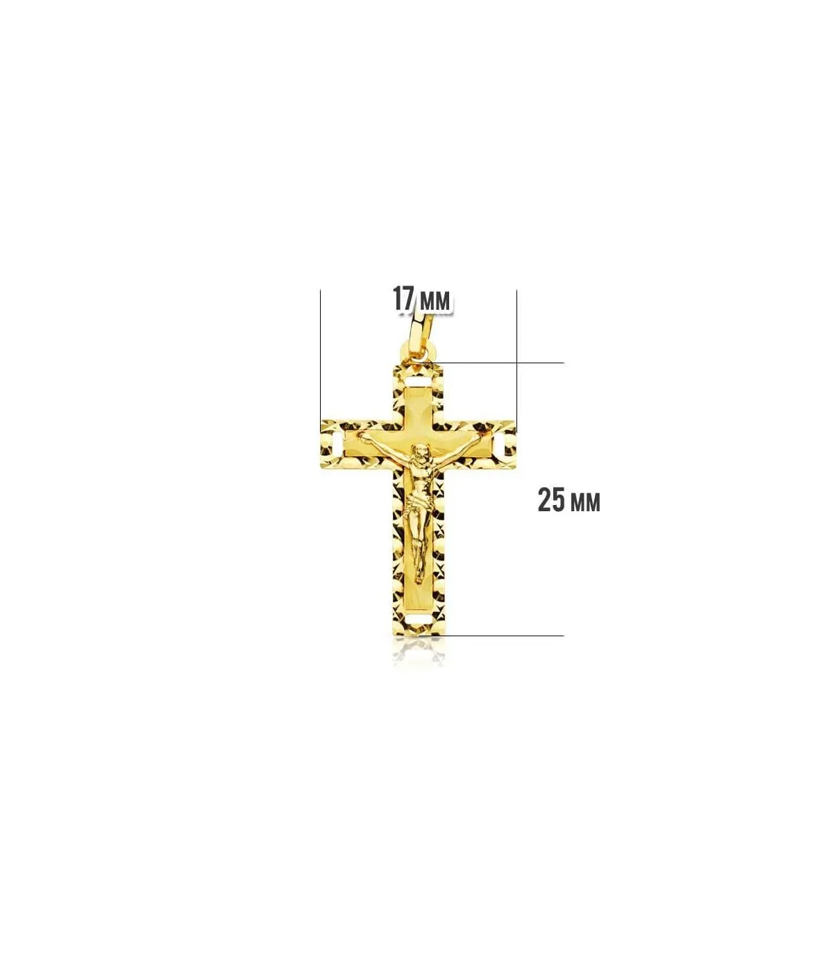 Cruz Cristo tallada 18 Ktes
