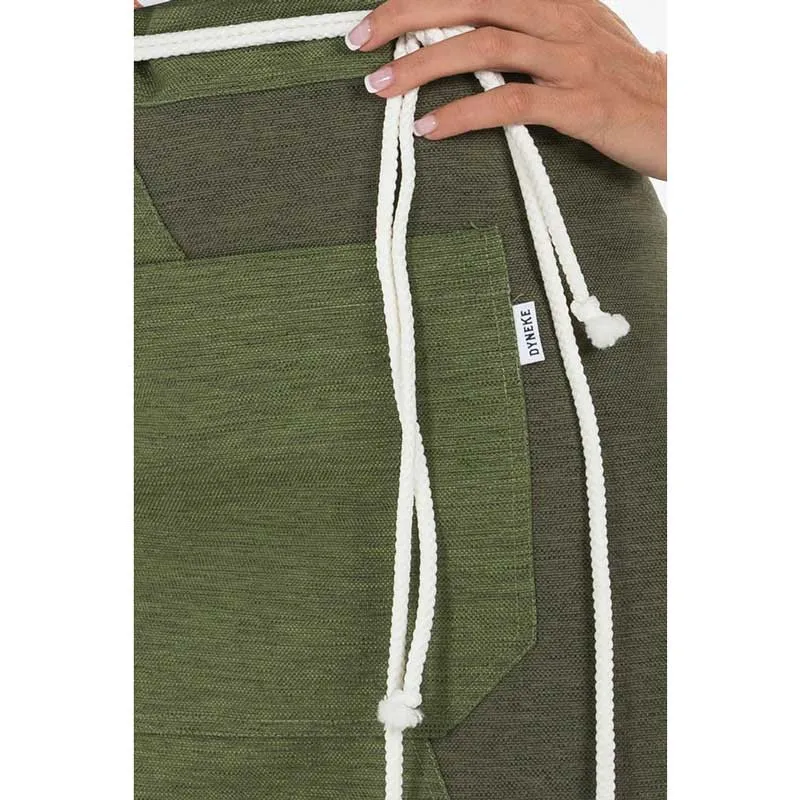 DELANTAL CON PETO BICOLOR VERDE CAQUI JASPEADO  DYNEKE