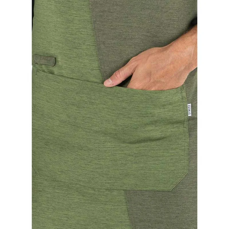 DELANTAL CON PETO BICOLOR VERDE CAQUI JASPEADO  DYNEKE