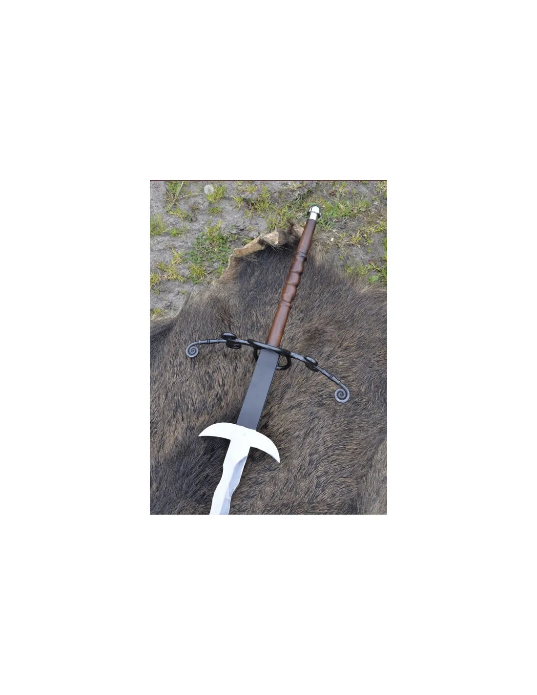 Espada lowlander 2 manos flamígera, 147 cms.