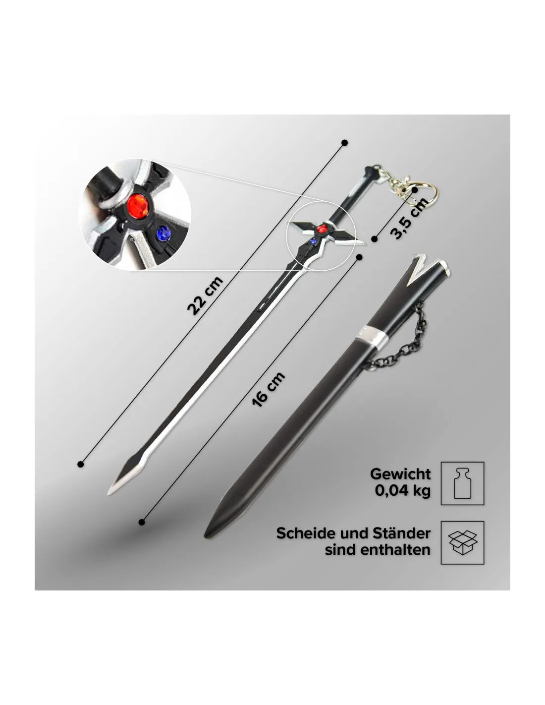 ESPADA TIPO ABRECARTAS BLACK DARK REPULSER, SWORD ART ONLINE