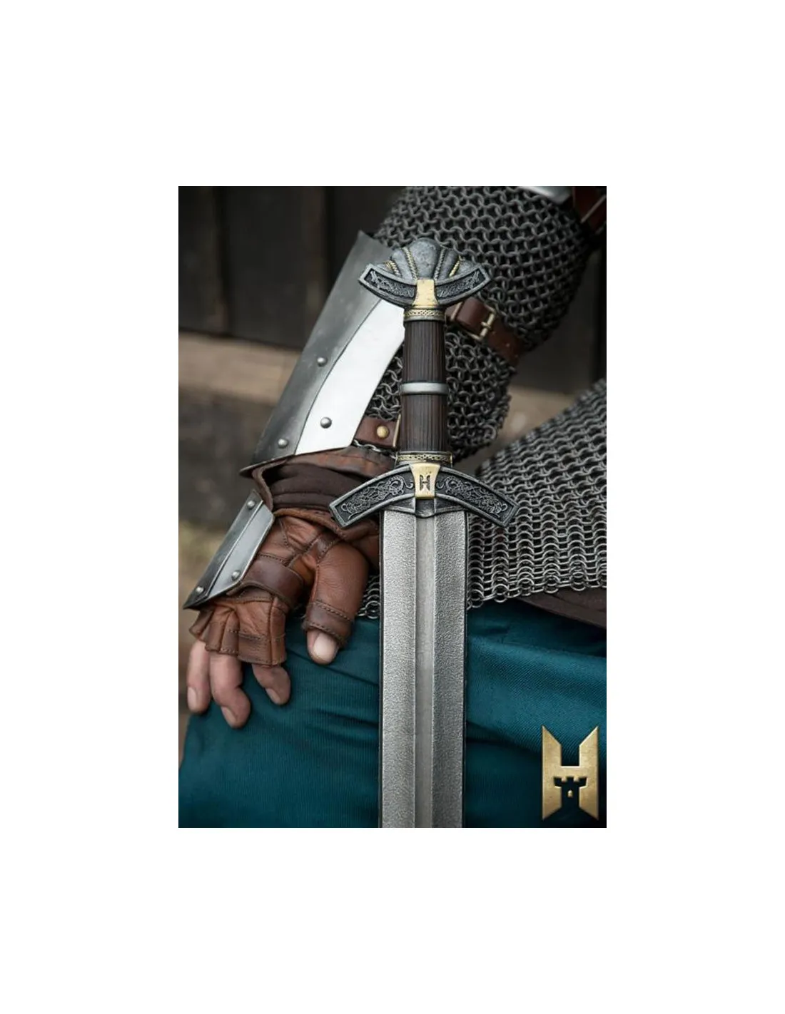 Espada vikinga Dreki serie Stronghold 85cm, color metal