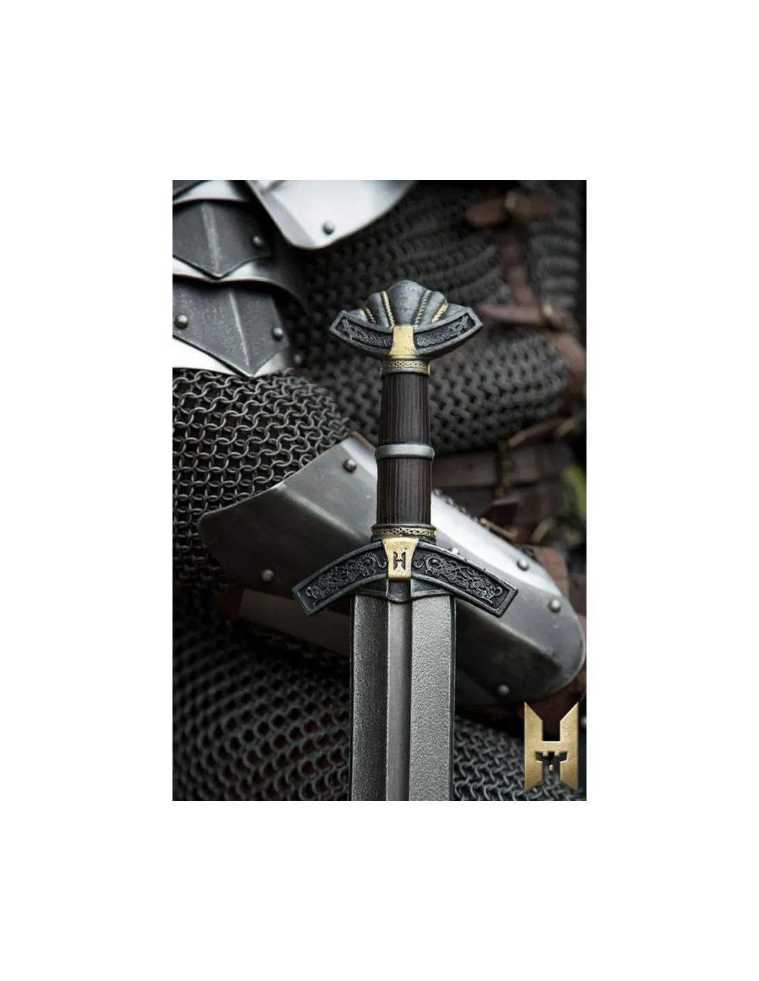 Espada vikinga Dreki serie Stronghold 85cm, color metal