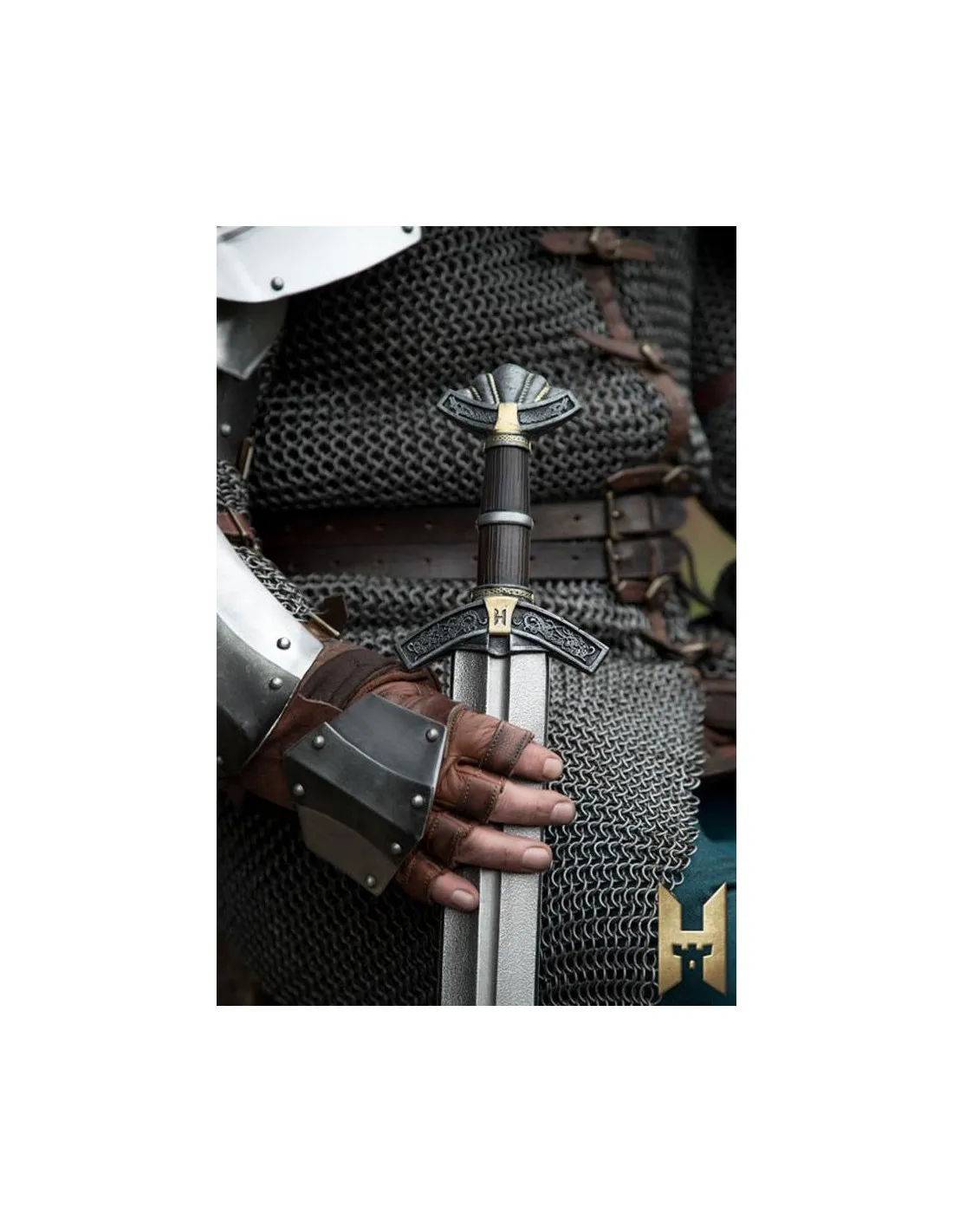 Espada vikinga Dreki serie Stronghold 85cm, color metal