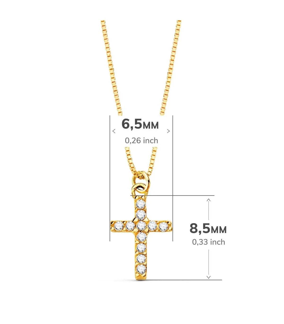 Gargantilla Cruz Diamante 0.050 Qtes. OA 18K