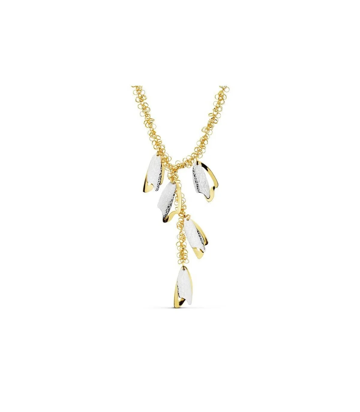 Gargantilla Oro bicolor 18 ktes Hojas
